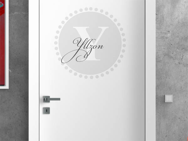 Wandtattoo Yllzon als Monogramm rund