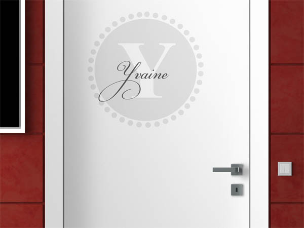 Wandtattoo Yvaine als Monogramm rund