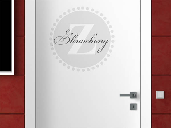 Wandtattoo Zhuocheng als Monogramm rund