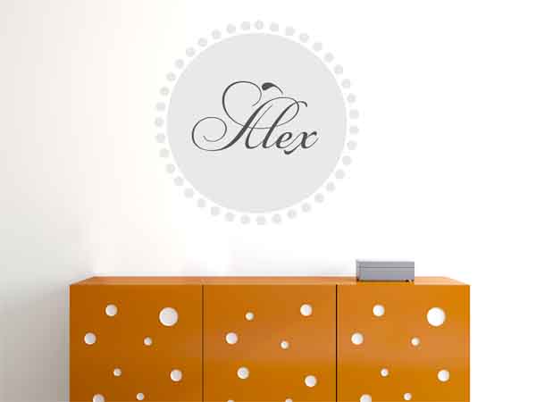 Wandtattoo Àlex als Monogramm rund