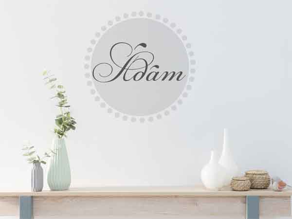 Wandtattoo Ádám als Monogramm rund
