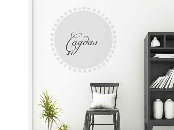 Wandtattoo Çagdas als Monogramm rund