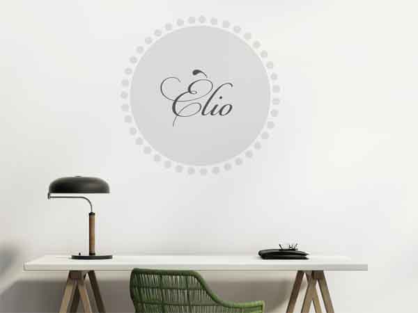 Wandtattoo Èlio als Monogramm rund
