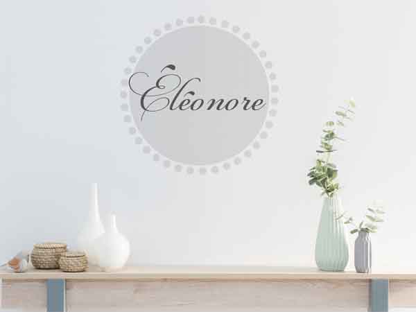 Wandtattoo Éléonore als Monogramm rund