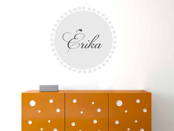 Wandtattoo Érika als Monogramm rund