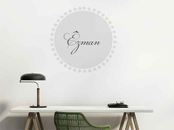 Wandtattoo Êzman als Monogramm rund