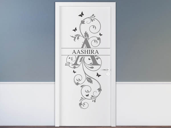Wandtattoo Namensschild Aashira auf einer Tür