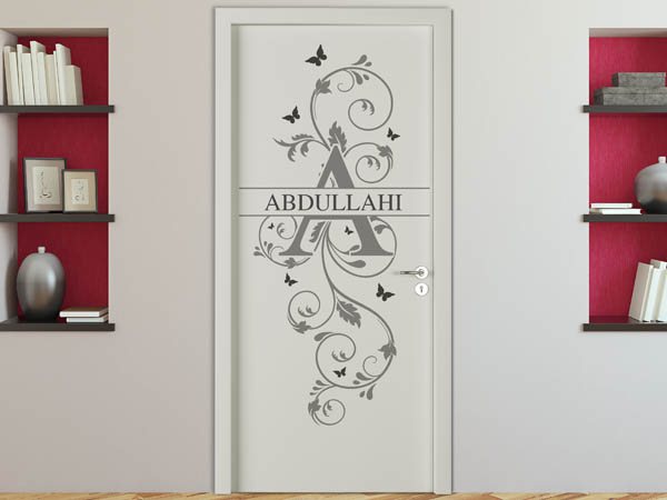 Wandtattoo Namensschild Abdullahi auf einer Tür