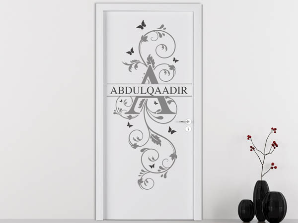 Wandtattoo Namensschild Abdulqaadir auf einer Tür