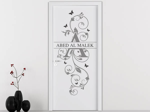 Wandtattoo Namensschild Abed Al Malek auf einer Tür