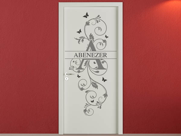 Wandtattoo Namensschild Abenezer auf einer Tür