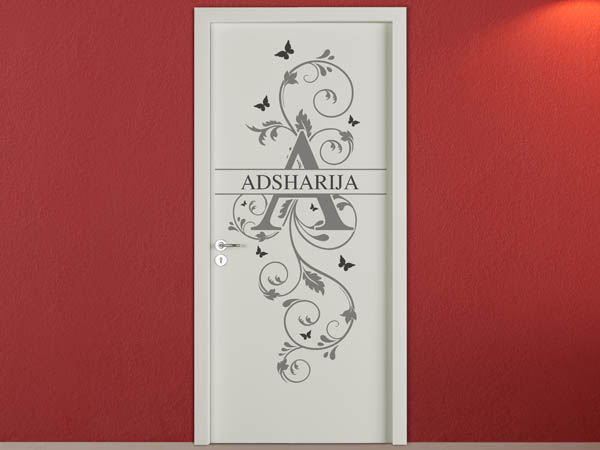 Wandtattoo Namensschild Adsharija auf einer Tür