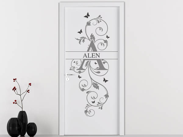 Wandtattoo Namensschild Alen auf einer Tür