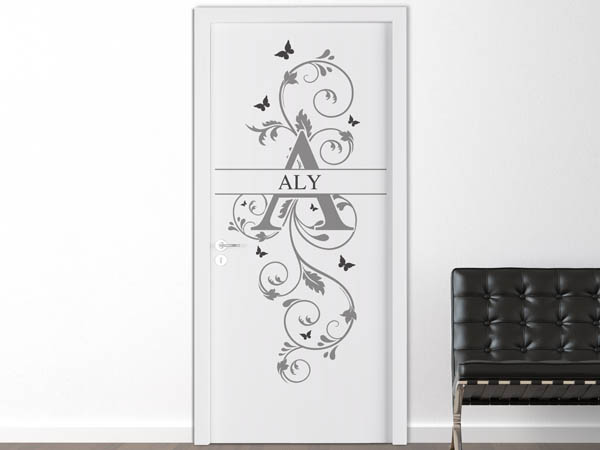 Wandtattoo Namensschild Aly auf einer Tür