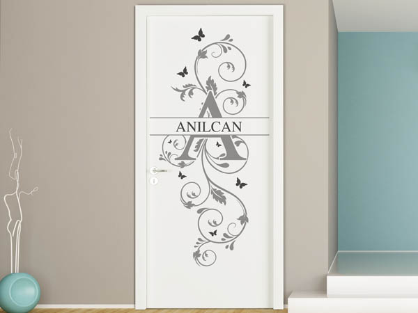Wandtattoo Namensschild Anilcan auf einer Tür
