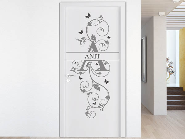 Wandtattoo Namensschild Anit auf einer Tür
