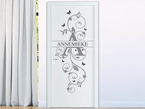 Wandtattoo Namensschild Annemieke auf einer Tür