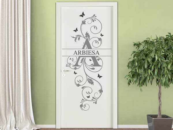 Wandtattoo Namensschild Arbiesa auf einer Tür