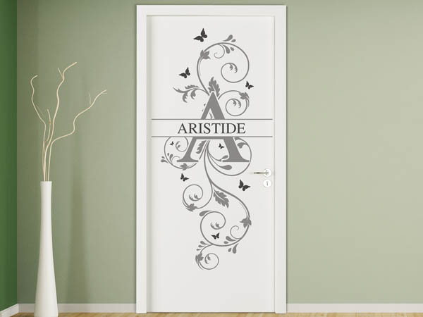 Wandtattoo Namensschild Aristide auf einer Tür