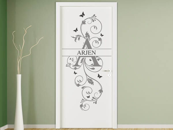 Wandtattoo Namensschild Arjen auf einer Tür