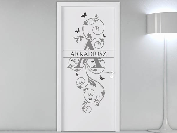 Wandtattoo Namensschild Arkadiusz auf einer Tür