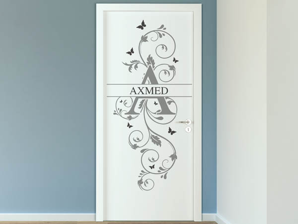 Wandtattoo Namensschild Axmed auf einer Tür