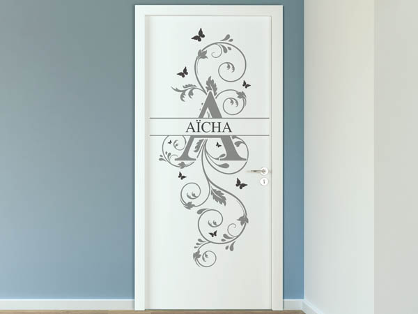 Wandtattoo Namensschild Aïcha auf einer Tür