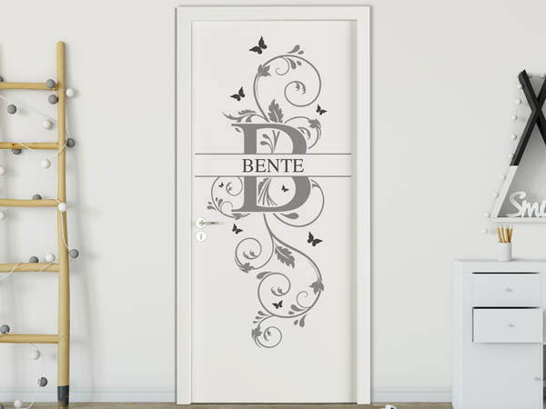 Wandtattoo Namensschild Bente auf einer Tür