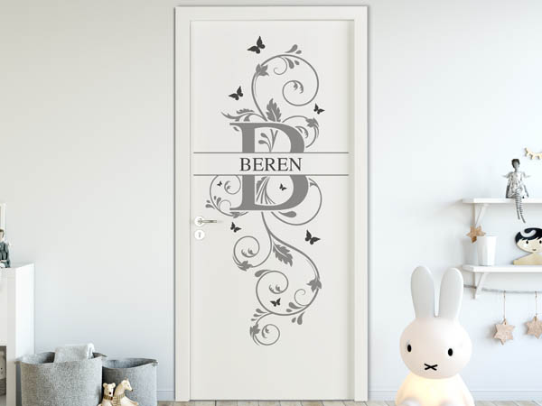 Wandtattoo Namensschild Beren auf einer Tür