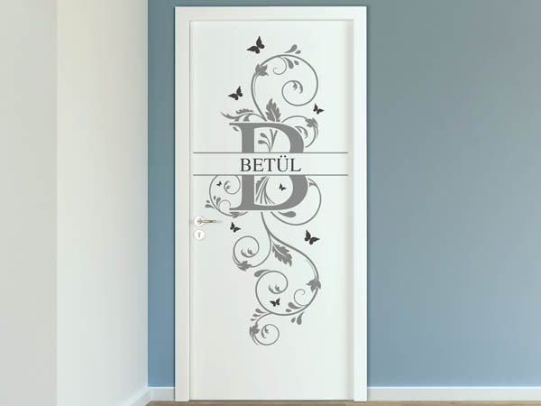 Wandtattoo Namensschild Betül auf einer Tür