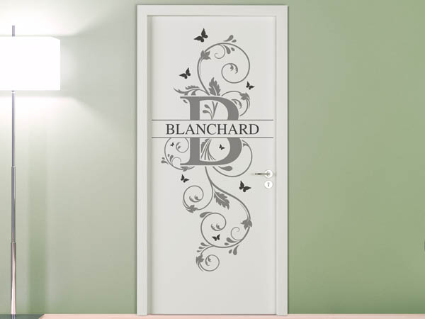 Wandtattoo Namensschild Blanchard auf einer Tür