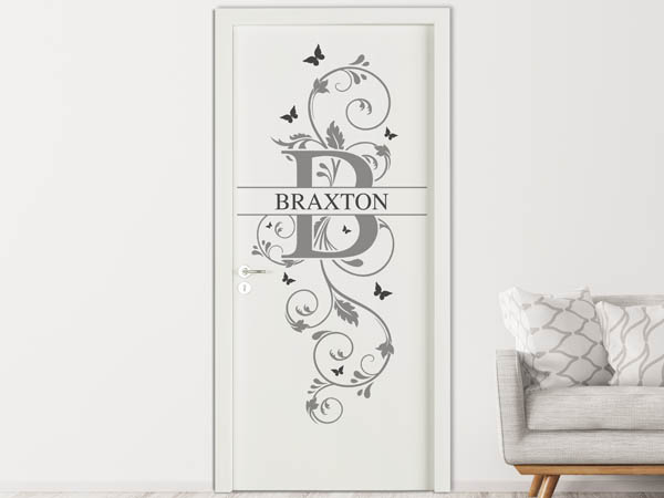 Wandtattoo Namensschild Braxton auf einer Tür