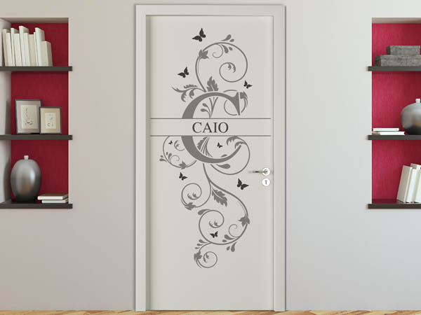 Wandtattoo Namensschild Caio auf einer Tür