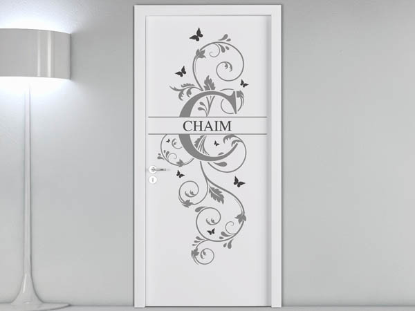 Wandtattoo Namensschild Chaim auf einer Tür