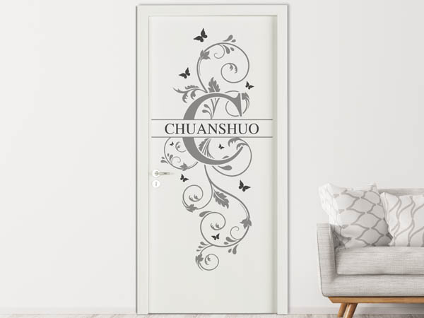Wandtattoo Namensschild Chuanshuo auf einer Tür