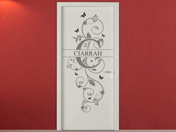 Wandtattoo Namensschild Ciarrah auf einer Tür