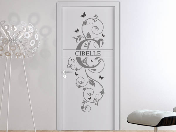 Wandtattoo Namensschild Cibelle auf einer Tür