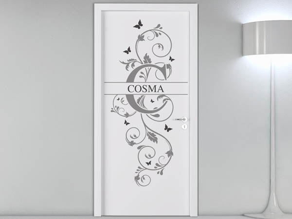 Wandtattoo Namensschild Cosma auf einer Tür