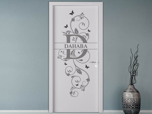 Wandtattoo Namensschild Dahaba auf einer Tür