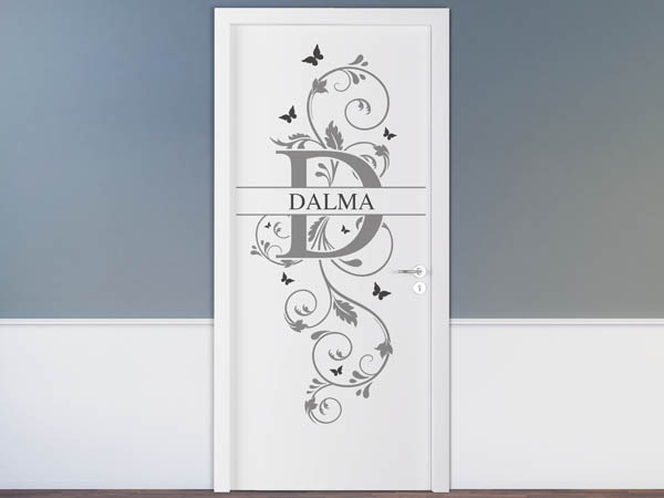 Wandtattoo Namensschild Dalma auf einer Tür