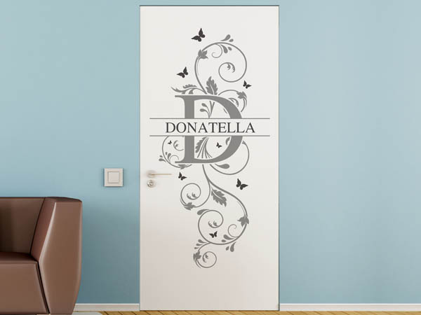 Wandtattoo Namensschild Donatella auf einer Tür