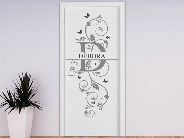 Wandtattoo Namensschild Dèbora auf einer Tür