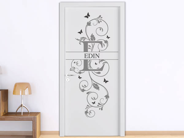 Wandtattoo Namensschild Edin auf einer Tür