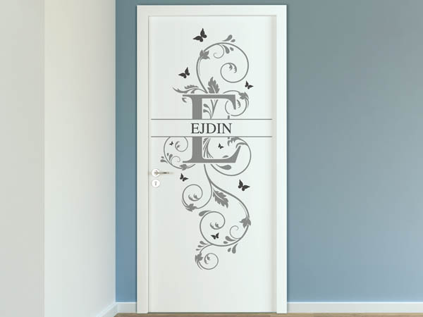 Wandtattoo Namensschild Ejdin auf einer Tür