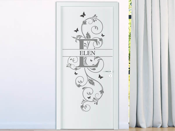 Wandtattoo Namensschild Elen auf einer Tür