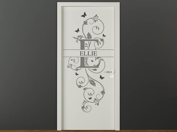 Wandtattoo Namensschild Ellie auf einer Tür
