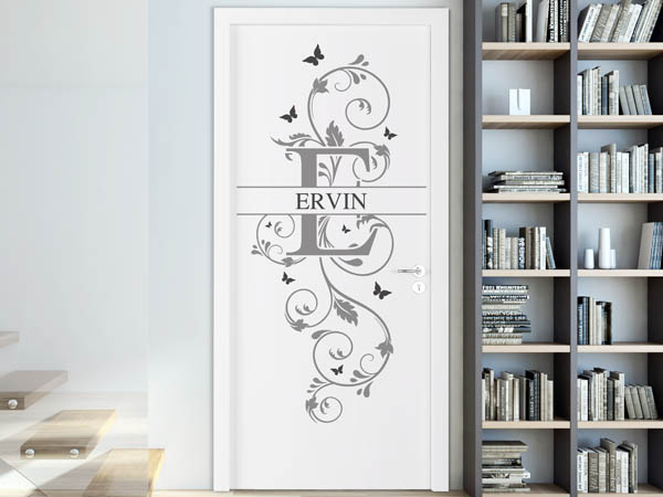 Wandtattoo Namensschild Ervin auf einer Tür