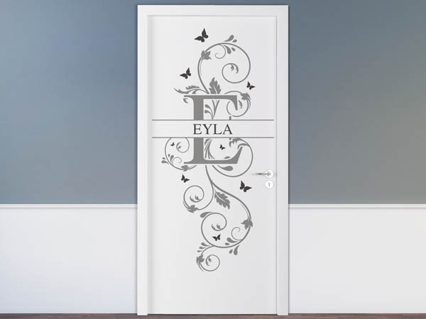 Wandtattoo Namensschild Eyla auf einer Tür