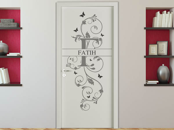 Wandtattoo Namensschild Fatih auf einer Tür