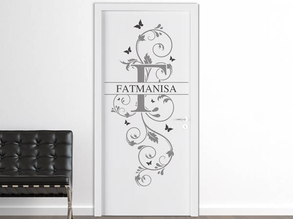 Wandtattoo Namensschild Fatmanisa auf einer Tür